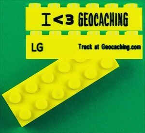 I Love Geocaching Lego Stein