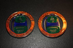 Tools of the trade Geocoin front