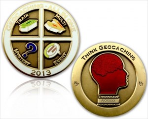 All In One Geocoin 2013 Poliertes Gold LE 1