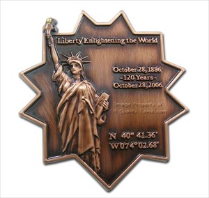 Statue of Liberty Geocoin front