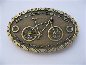 Certified Geocaching Bike Geocoin
