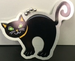 Booger the black cat Travel Tag