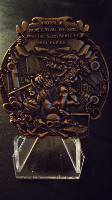 Unactivated Trackable for Geocaching Pirates of Buccaneer Antique Gold Geocoin 