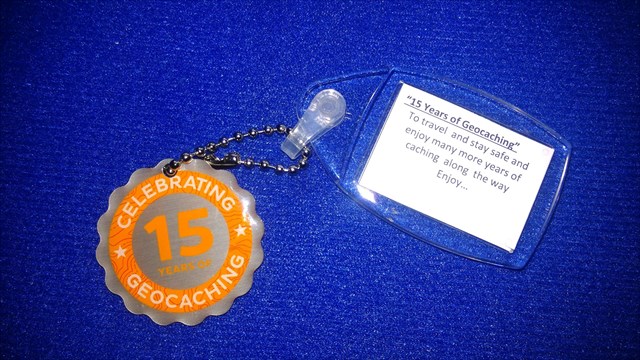 Fifteen Official Travel Tag 15 Years of Geocaching 