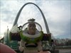 Buzz and the Arch Buzz thought the Gateway Arch was very interesting. He flew over it and through it a few times before returning to me.