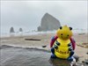 Clover's Highway 101 excursion called for storm watching at Haystack Rock - Cannon Beach, OR. ?? Log image uploaded from Geocaching® app
