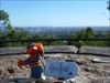 Ernie at the summit of Mt Gravatt. Overlooking Brisbane, Australia.