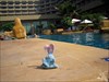 Relaxing poolside in Mumbai, India