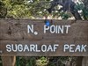 squirrel atop sugarloaf peak sign