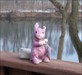 Lavender Bunny on the river Lavender Bunny visits MaxB&#39;s on the St Joseph River in Michigan.
