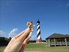 Visiting the Outer Banks of NC - woohoo! Still looking for the perfect cache in which to place this guy so he can continue exploring the world.