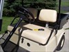 Firebird riding around in a golf cart