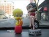 Tweety & Betty Boop  Granville Street in Vancouver Tweety meeting a local Bobble Head ,Betty Boop , seeing some of Vancouver BC , driving around in a PT Cruiser