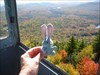 Mike and view from Mt Goodnow fire tower Aderondack Park NY