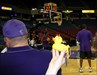 guarding Ron Artest Duckie thought he could block some shots in the shoot-around before the Kings v. Blazers game on 1/6/2006. Ron dunked on him...