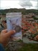 Visiting Halden, Norway Found at a top in Halden city center. The fortress Fredriksten is up on the mountain in the background where there are several other cashes. BerlinBuddyBear is on the move...
