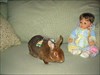 My little tike is my bunny!  The doll is my mom's.