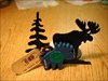 Blue elk with candle stand