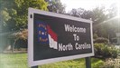 Welcome to North Carolina Welcome to NC sign TB top left corner.