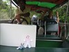 Mike on small amazon boat in tributary with a flat stanley.  Flat Stanley?  Puhleeze