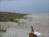 North Carolina trip 2011 117 Brandy is enjoying the beach views of the Atlantic Ocean at Sunset Beach, North Carolina.