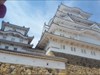 Himeji Castle up close in the courtyard