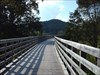 We found if near this bridge. This a view of the creeper trail in Virginia where we found this travel bug.