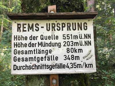 Höhenmarke Rems-Ursprung, Essingen bei Aalen, Germany - 551 Meter ...