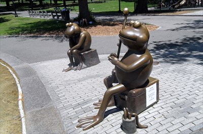 Fishing Frogs - Boston, MA - Figurative Public Sculpture on