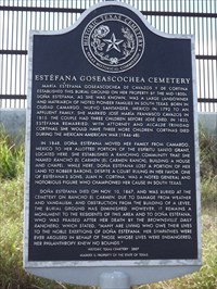 Texas Historical Commission Marker Estéfana Goseascochea Cemetery