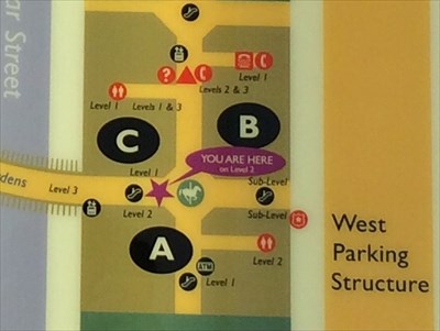 South Coast Plaza Map (Bridge) [Level 1] - Costa Mesa, CA - 'You