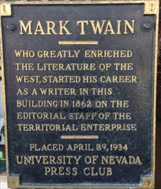 Mark Twain - Virginia City, NV - Nevada Historical Markers on Waymarking.com