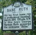 Image for FIRST -  Home Run in Profesional Baseball for Babe Ruth