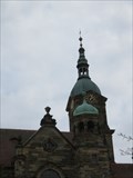Image for Tower clock on the Evangelical Lutheran Church, Pegnitz, Bayern, Germany