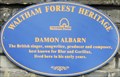Image for Damon Albarn Plaque - Fillebrook Road, London, UK