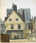 Image for “Gables & French Row 1901” by EA Phipson –Market Place, St Albans, Herts, UK