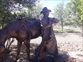 Image for Cowboy with his horse - Wind and rain by William Moyers, Albuquerque - NM