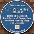 Image for 'Tin Pan Alley' Blue Plaque - Denmark Street, London, UK