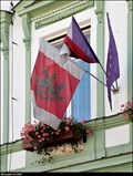 Image for Rožnov pod Radhoštem - municipal flag on Municipal office / Mestský urad - Rožnov pod Radhoštem (North-East Moravia)