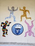Image for Running & Jumping Children - Mural - New Quay, Ceredigion, Wales.