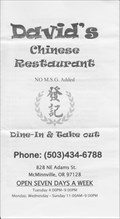 Image for David's Chinese Restaurant - McMinnville, Oregon