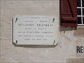 Image for plaque Benjamin Franklin - Auray,France