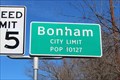 Image for Bonham, TX - Population 10127