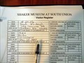 Image for Shaker Museum Guest Book - South Union, KY