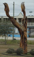 Image for Marlin Miller's Sea Life Katrina-tree carving -- Waveland MS