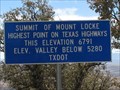 Image for Mount Locke Summit, near Fort Davis, Texas  6791 Ft