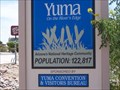 Image for Yuma, Arizona Population Sign @1st & 4th