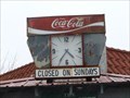 Image for Wally's Service Station Coca Cola Sign with Clock - Mt. Airy, NC