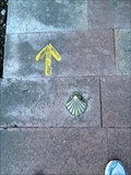 Image for Way of St. James pointing shell in Oviedo, Principality of Asturias, Spain
