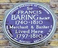 Image for Sir Francis Baring - Old Road, London, UK